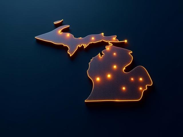 Illustration of Michigan logistics routes and rail hub connectivity