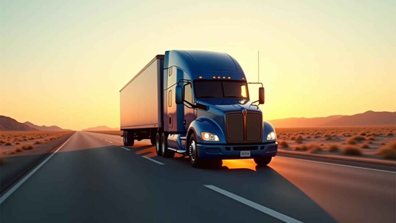 All Star Pro long-haul truck crossing a scenic highway during golden hour